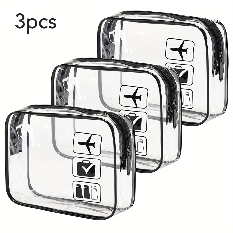 Toiletry Bag Tsa - Cosmetic Pouch 3 Pcs Clear Toiletries