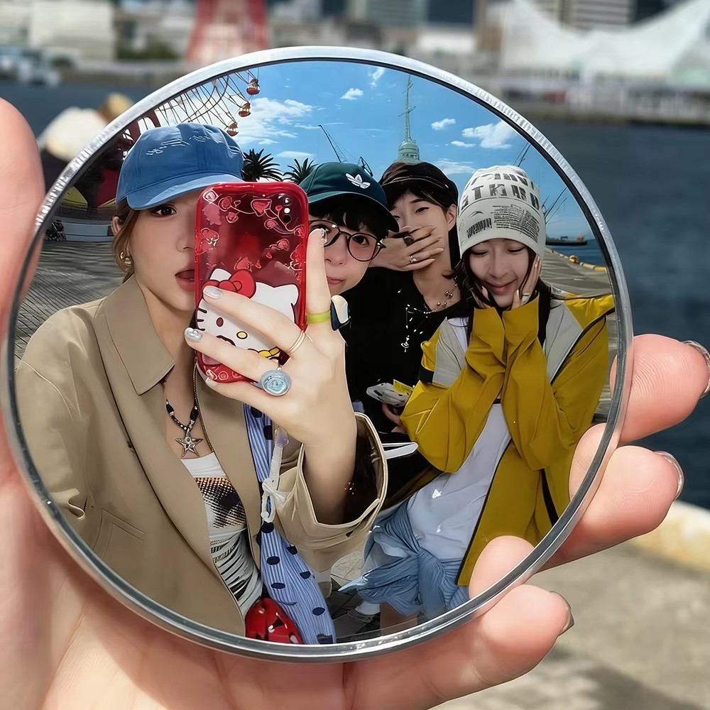 Travel Accessories Iphone - Portable 9.5cm Mini Round Convex Mirror