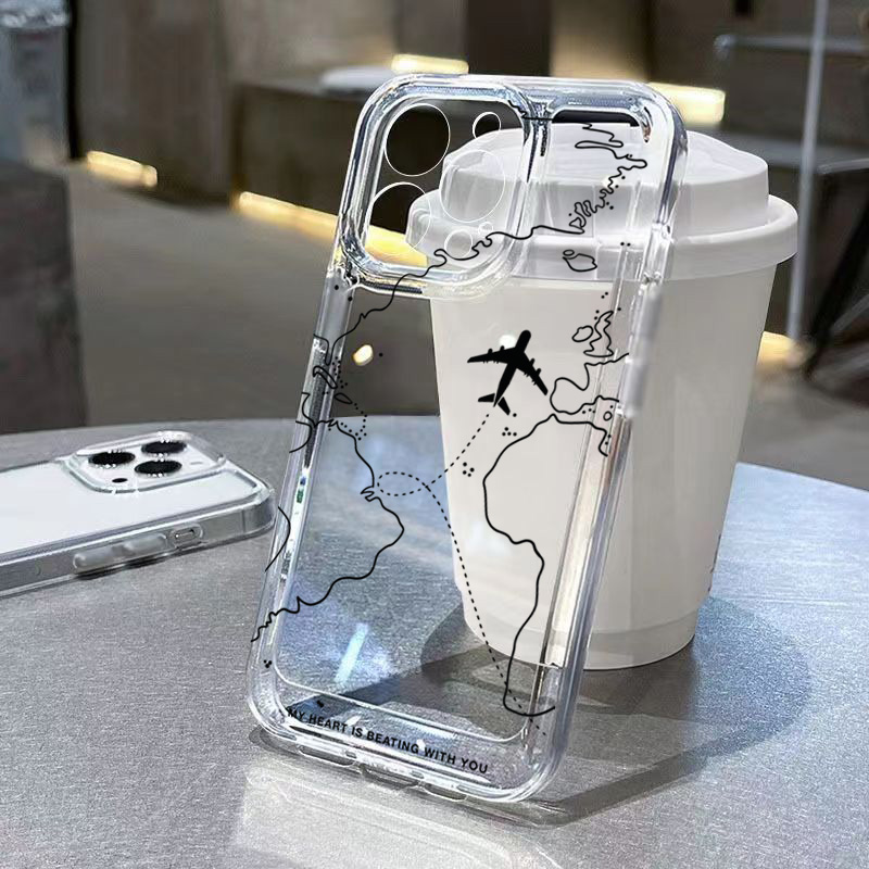 Travel Accessories Iphone - Travel-nspired Airplane Route Clear Phone Case