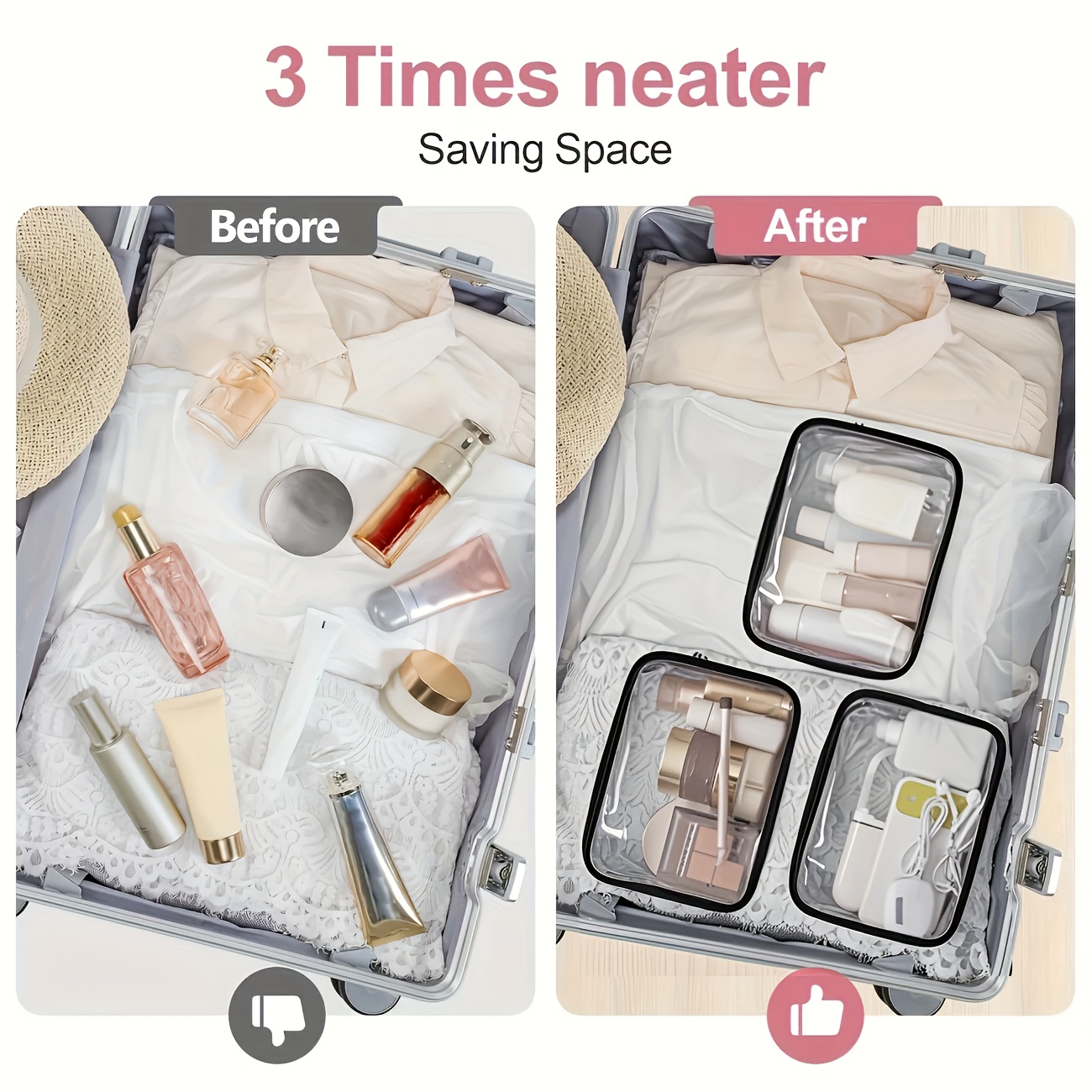 1pc Clear Makeup Bag Transpare - đánh giá và giá Toiletry Bag Tsa
