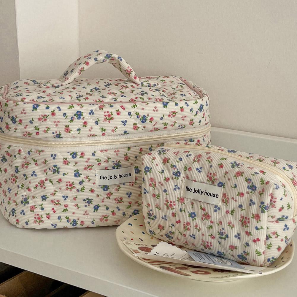 Vintage Floral Quilted Makeup  - đánh giá và giá Travel Accessories Box