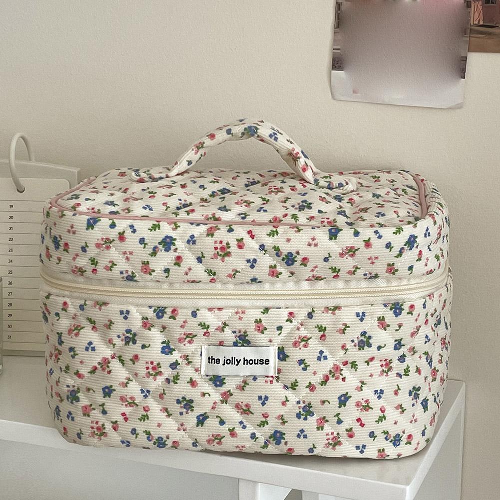 Vintage Floral Quilted Makeup  - đánh giá và giá Travel Accessories Box