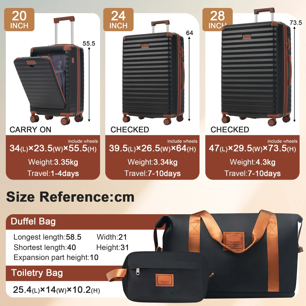 Luggage Sets 5 Piece with Fron - đánh giá và giá Toiletry Bag Tsa