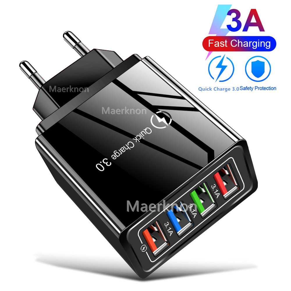 4 USB Fast Charging Head EU/US - đánh giá và giá Travel Accessories Iphone