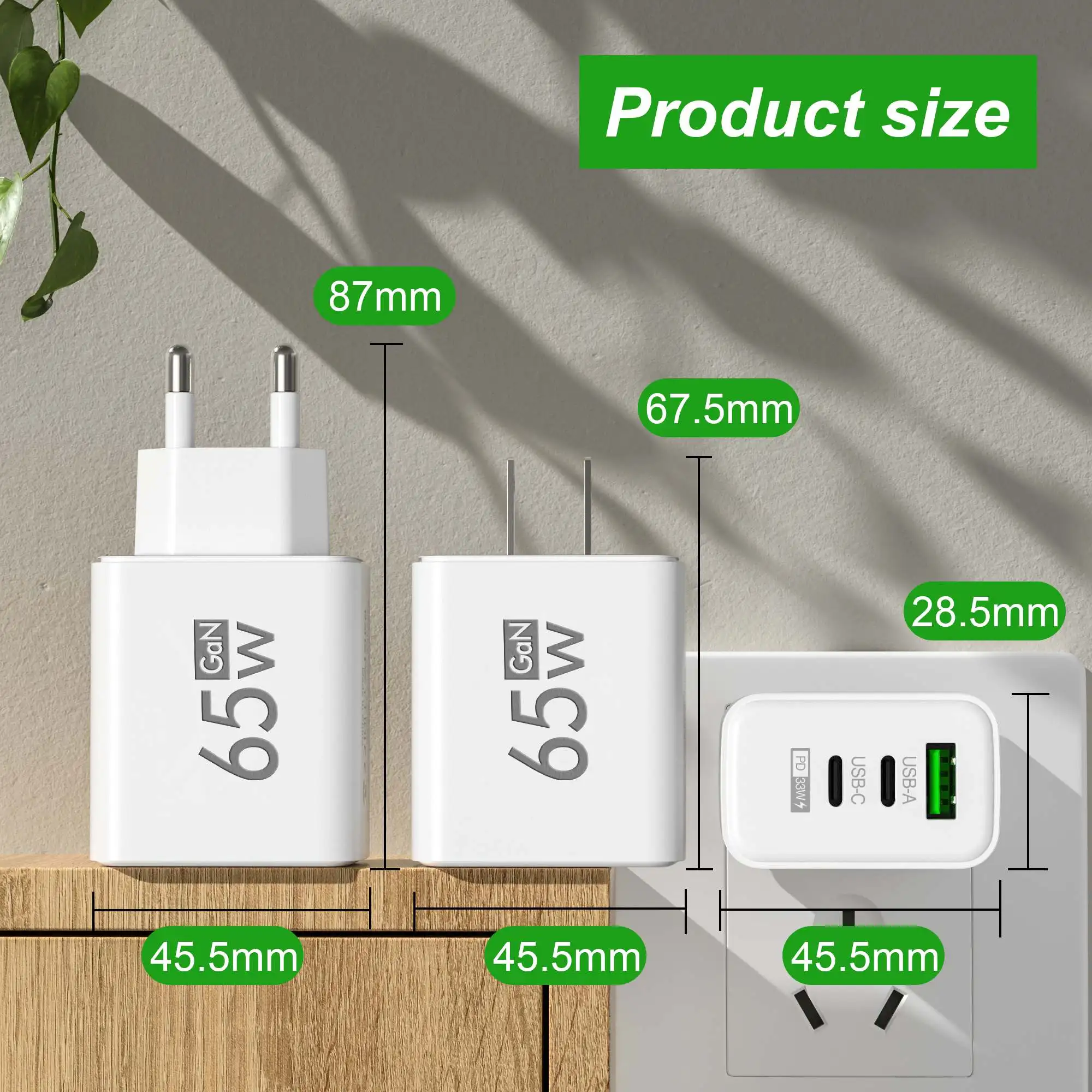 Foldable 65W GaN 3‑Port USB‑C  - đánh giá và giá Travel Accessories Iphone